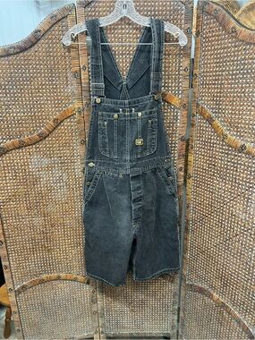 Denim overall shorts black denim size 28
